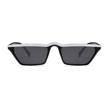 black shades with white top frames edgy sunglasses edgability front view