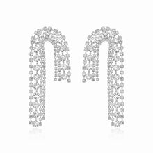 diamond crystals rhinestones long drop dangling earrings edgability front view