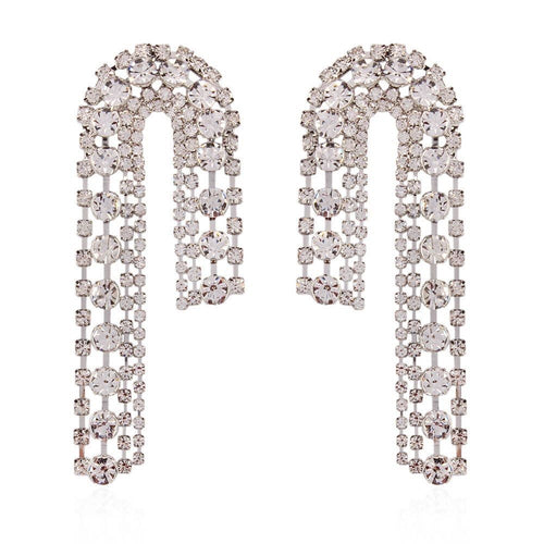 diamond crystals rhinestones long drop dangling earrings edgability