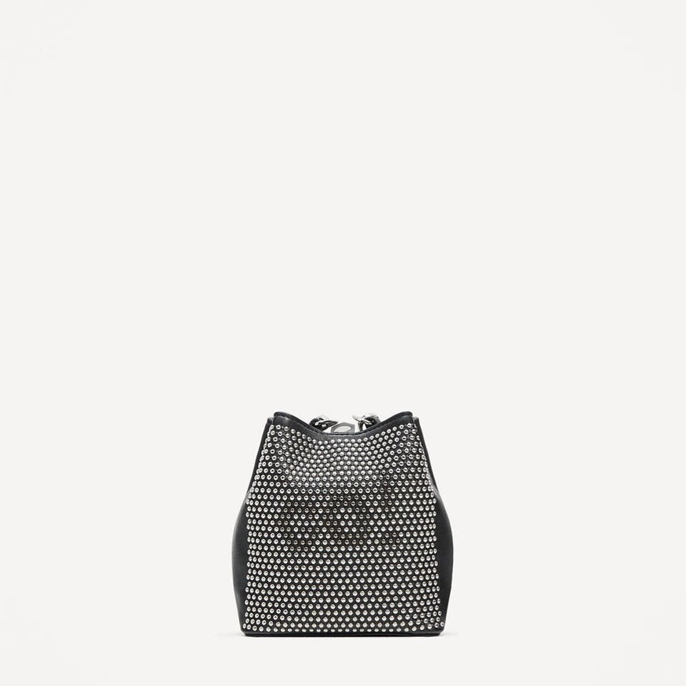 black bucket bag studded bag edgability