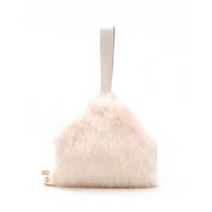 fur bag box bag in white edgability side view