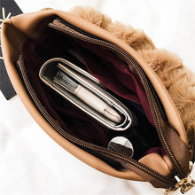 bucket bag fur bag brown bag edgability inside view